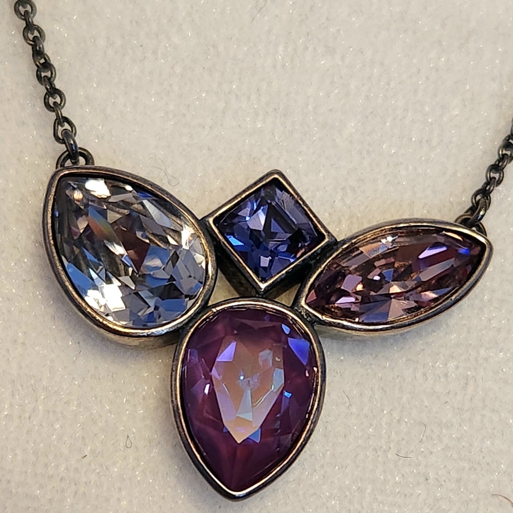 Touchstone crystal by Swarovski Mulled Necklace. Vintage finish